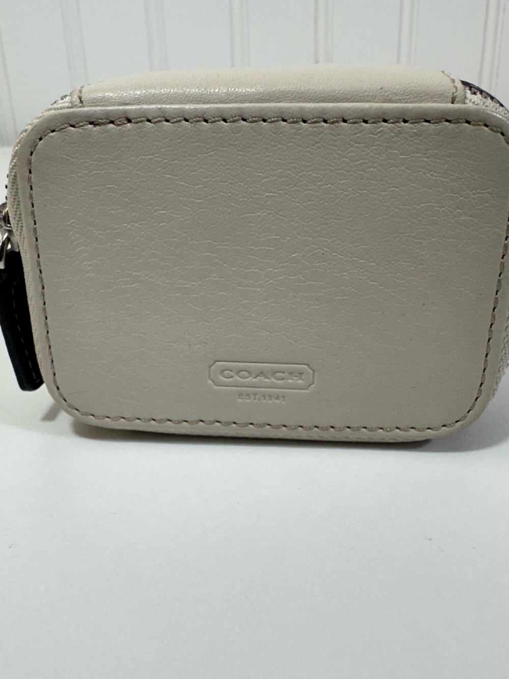 Vintage Coach Leather Triple Pill Box Travel Small Case No Bottles